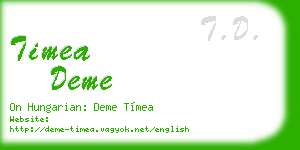 timea deme business card